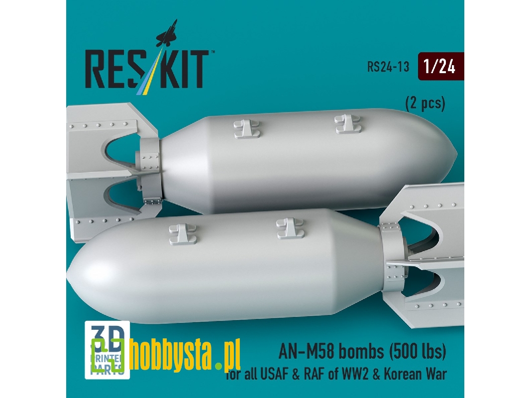 An-m58 Bombs (500 Lbs) For All Usaf & Raf Of Ww2 & Korean War (2pcs) (3d Printed) - zdjęcie 1 An-m58 Bombs (500 Lbs) For All Usaf & Raf Of Ww2 & Korean War (2pcs) (3d Printed) - zdjęcie 1