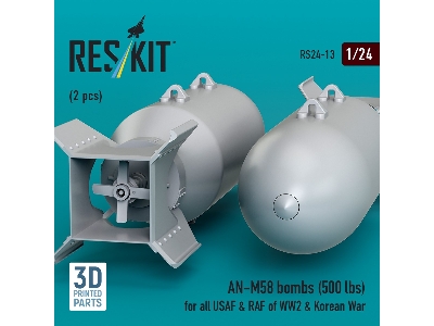 An-m58 Bombs (500 Lbs) For All Usaf & Raf Of Ww2 & Korean War (2pcs) (3d Printed) - zdjęcie 3