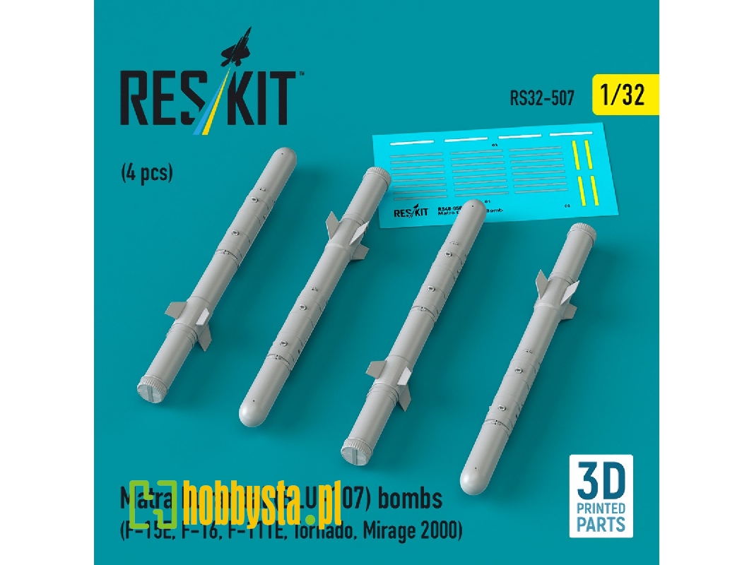 Matra Durandal (Blu-107) Bombs (4pcs) (F-15e, F-16, F-111e, Tornado, Mirage 2000) (3d Printed) - zdjęcie 1 Matra Durandal (Blu-107) Bombs (4pcs) (F-15e, F-16, F-111e, Tornado, Mirage 2000) (3d Printed) - zdjęcie 1