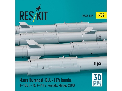 Matra Durandal (Blu-107) Bombs (4pcs) (F-15e, F-16, F-111e, Tornado, Mirage 2000) (3d Printed) - zdjęcie 2
