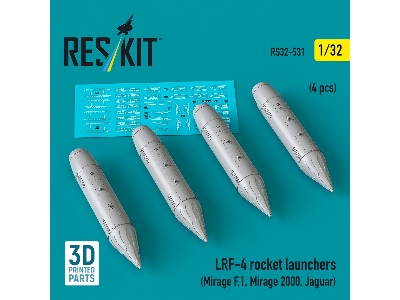 Lrf-4 Rocket Launchers (4pcs) (Mirage F.1, Mirage 2000, Jaguar) (3d Printed) - zdjęcie 1