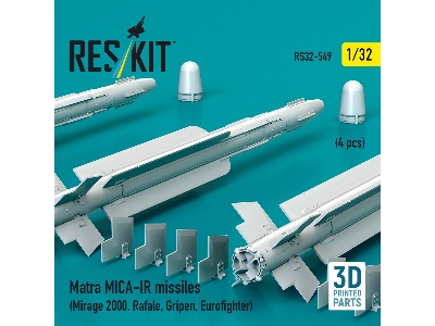 Matra Mica-ir Missiles (4pcs) (Mirage 2000, Rafale, Gripen, Eurofighter) (3d Printed) - zdjęcie 1