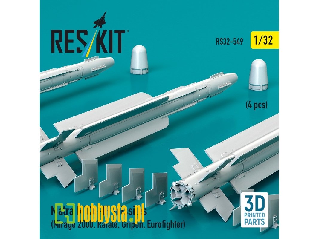 Matra Mica-ir Missiles (4pcs) (Mirage 2000, Rafale, Gripen, Eurofighter) (3d Printed) - zdjęcie 1 Matra Mica-ir Missiles (4pcs) (Mirage 2000, Rafale, Gripen, Eurofighter) (3d Printed) - zdjęcie 1