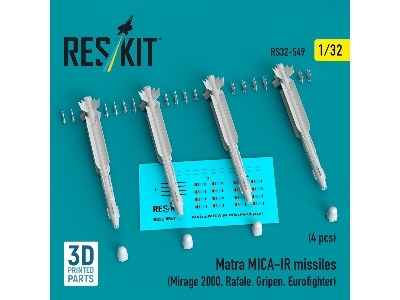 Matra Mica-ir Missiles (4pcs) (Mirage 2000, Rafale, Gripen, Eurofighter) (3d Printed) - zdjęcie 2
