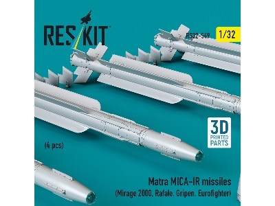 Matra Mica-ir Missiles (4pcs) (Mirage 2000, Rafale, Gripen, Eurofighter) (3d Printed) - zdjęcie 3