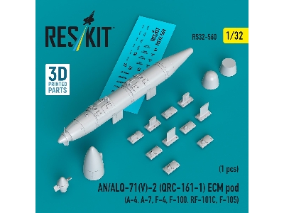 An/Alq-71(V)-2 (Qrc-161-1) Ecm Pod (1pc) (A-4, A-7, F-4, F-100, Rf-101c, F-105) (3d Printed) - zdjęcie 1