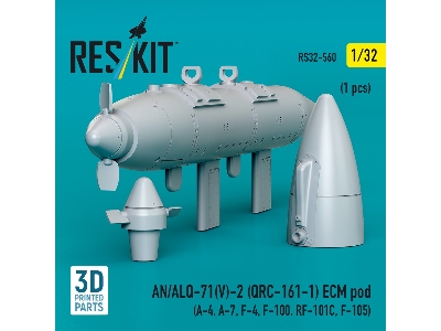 An/Alq-71(V)-2 (Qrc-161-1) Ecm Pod (1pc) (A-4, A-7, F-4, F-100, Rf-101c, F-105) (3d Printed) - zdjęcie 3