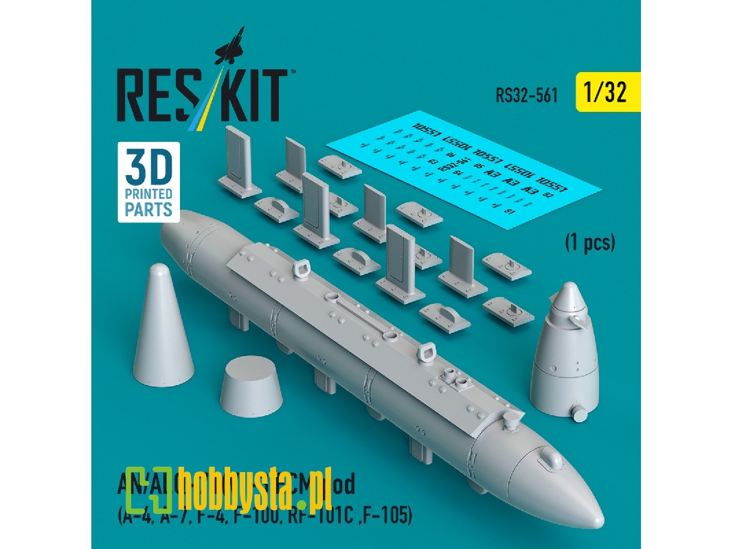 An/Alq-71(V)-3 Ecm Pod (A-4, A-7, F-4, F-100, Rf-101c, F-105) (1pc) (3d Printed) - zdjęcie 1 An/Alq-71(V)-3 Ecm Pod (A-4, A-7, F-4, F-100, Rf-101c, F-105) (1pc) (3d Printed) - zdjęcie 1