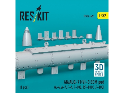 An/Alq-71(V)-3 Ecm Pod (A-4, A-7, F-4, F-100, Rf-101c, F-105) (1pc) (3d Printed) - zdjęcie 2