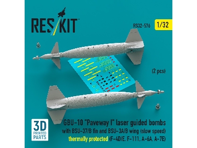 Gbu-10 'paveway I' Laser Guided Bombs With Bsu-37/B Fin And Bsu-3a/B Wing (Slow Speed) Thermally Protected (2pcs) (F-4d/E, F-111