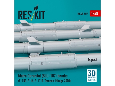 Matra Durandal (Blu-107) Bombs (4pcs) (F-15e, F-16, F-111e, Tornado, Mirage 2000) (3d Printed) - zdjęcie 2