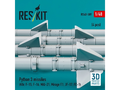 Python 3 Missiles (4pcs) (Kfir, F-15, F-16, Mig-21, Mirage F.1, Jf-17, Fc-1) (3d Printed) - zdjęcie 2