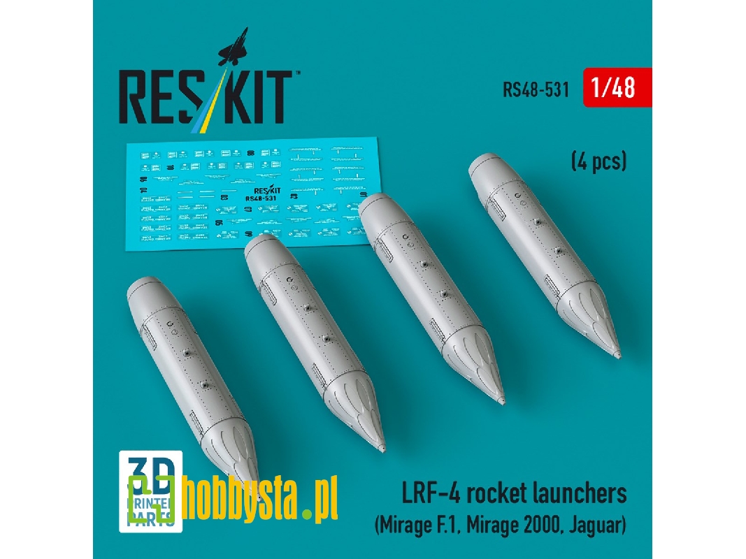 Lrf-4 Rocket Launchers (4pcs) (Mirage F.1, Mirage 2000, Jaguar) (3d Printed) - zdjęcie 1