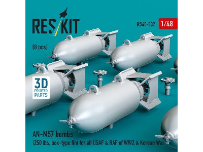 An-m57 Bombs (250 Lbs, Box-type Fin) For All Usaf & Raf Of Ww2 & Korean War (8pcs) (3d Printed) - zdjęcie 2