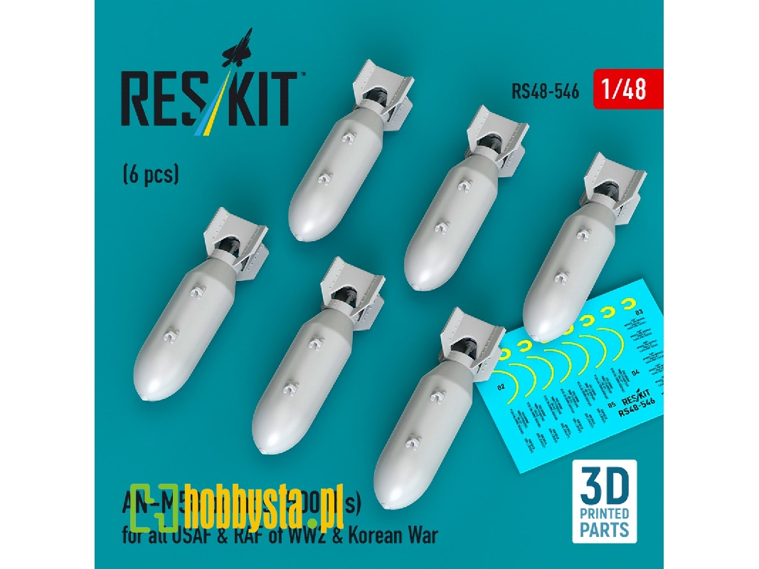 An-m58 Bombs (500 Lbs) For All Usaf & Raf Of Ww2 & Korean War (6pcs) (3d Printed) - zdjęcie 1 An-m58 Bombs (500 Lbs) For All Usaf & Raf Of Ww2 & Korean War (6pcs) (3d Printed) - zdjęcie 1