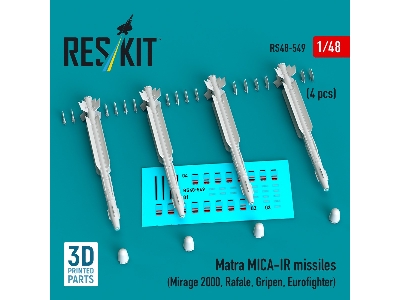 Matra Mica-ir Missiles (4pcs) (Mirage 2000, Rafale, Gripen, Eurofighter) (3d Printed) - zdjęcie 1