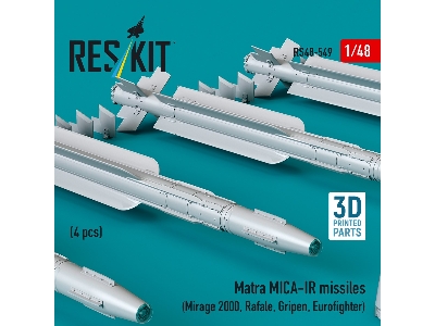 Matra Mica-ir Missiles (4pcs) (Mirage 2000, Rafale, Gripen, Eurofighter) (3d Printed) - zdjęcie 2