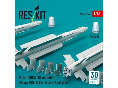 Matra Mica-ir Missiles (4pcs) (Mirage 2000, Rafale, Gripen, Eurofighter) (3d Printed) - zdjęcie 3