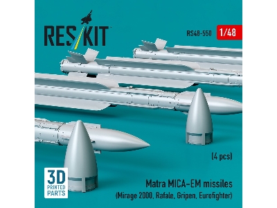 Matra Mica-em Missiles (4pcs) (Mirage 2000, Rafale, Gripen, Eurofighter) (3d Printed) - zdjęcie 2