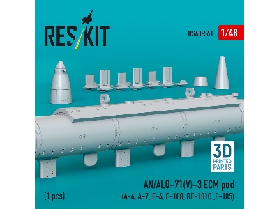 An/Alq-71(V)-3 Ecm Pod (A-4, A-7, F-4, F-100, Rf-101c, F-105) (1pc) (3d Printed) - zdjęcie 1
