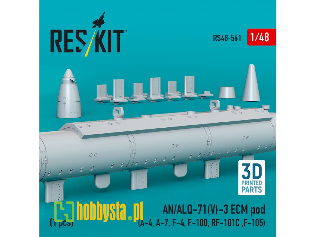 An/Alq-71(V)-3 Ecm Pod (A-4, A-7, F-4, F-100, Rf-101c, F-105) (1pc) (3d Printed) - zdjęcie 1 An/Alq-71(V)-3 Ecm Pod (A-4, A-7, F-4, F-100, Rf-101c, F-105) (1pc) (3d Printed) - zdjęcie 1