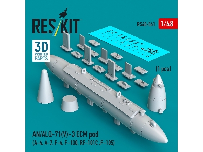 An/Alq-71(V)-3 Ecm Pod (A-4, A-7, F-4, F-100, Rf-101c, F-105) (1pc) (3d Printed) - zdjęcie 2