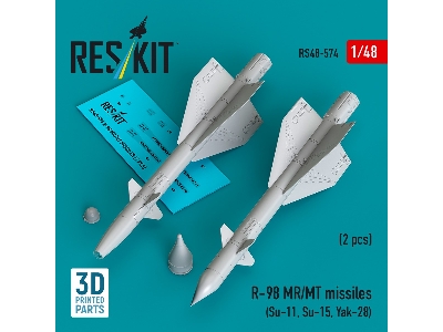 R-98 Mr/Mt Missiles (2pcs) (Su-11, Su-15, Yak-28) (3d Printed) - zdjęcie 1