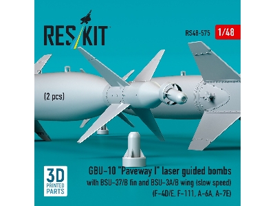 Gbu-10 'paveway I' Laser Guided Bombs With Bsu-37/B Fin And Bsu-3a/B Wing (Slow Speed) (2pcs) (F-4d/E, F-111, A-6a, A-7e) (3d Pr