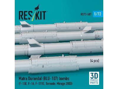 Matra Durandal (Blu-107) Bombs (4pcs) (F-15e, F-16, F-111e, Tornado, Mirage 2000) (3d Printed) - zdjęcie 2