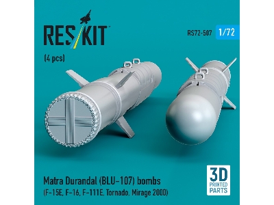 Matra Durandal (Blu-107) Bombs (4pcs) (F-15e, F-16, F-111e, Tornado, Mirage 2000) (3d Printed) - zdjęcie 3