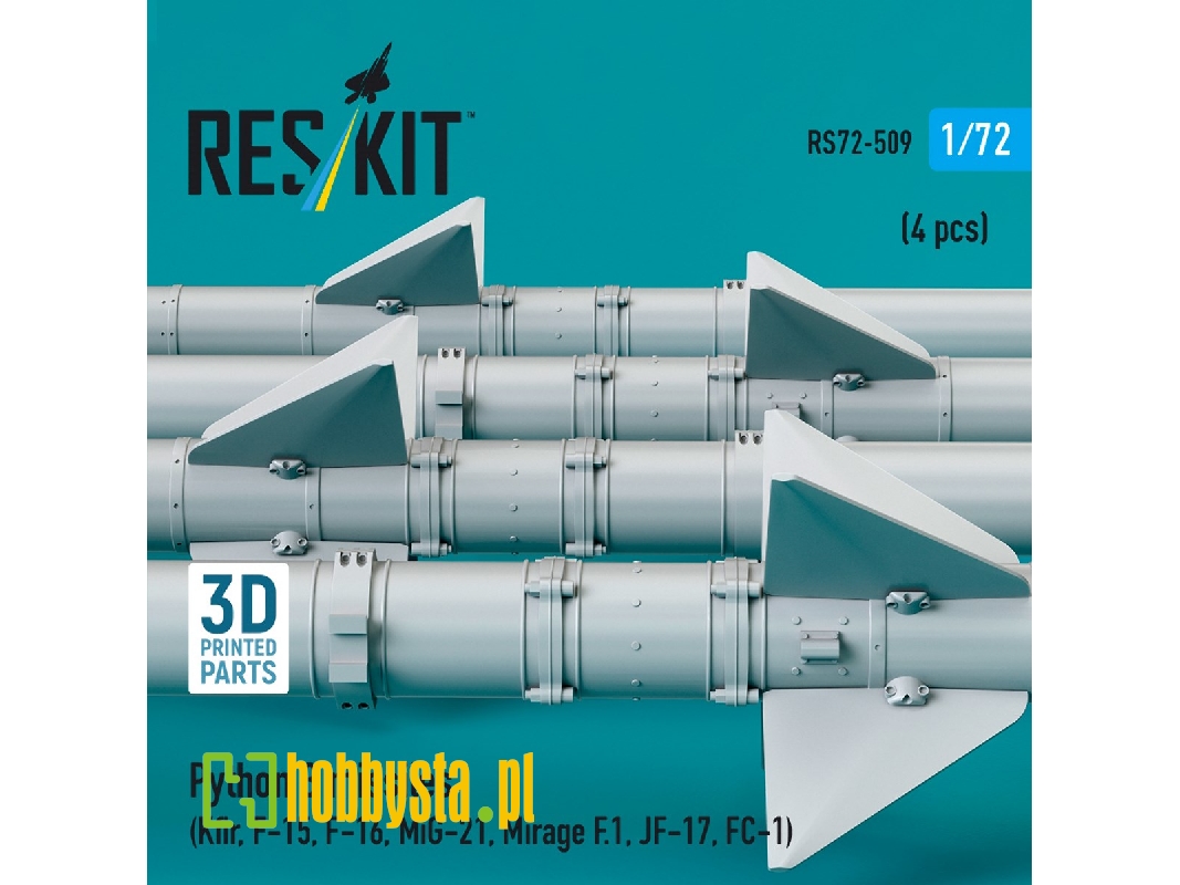 Python 3 Missiles (4pcs) (Kfir, F-15, F-16, Mig-21, Mirage F.1, Jf-17, Fc-1) (3d Printed) - zdjęcie 1 Python 3 Missiles (4pcs) (Kfir, F-15, F-16, Mig-21, Mirage F.1, Jf-17, Fc-1) (3d Printed) - zdjęcie 1