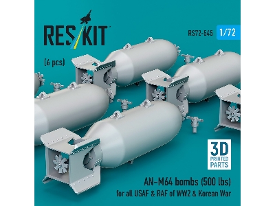 An-m64 Bombs (500 Lbs) For All Usaf & Raf Of Ww2 & Korean War (6pcs) (3d Printed) - zdjęcie 3