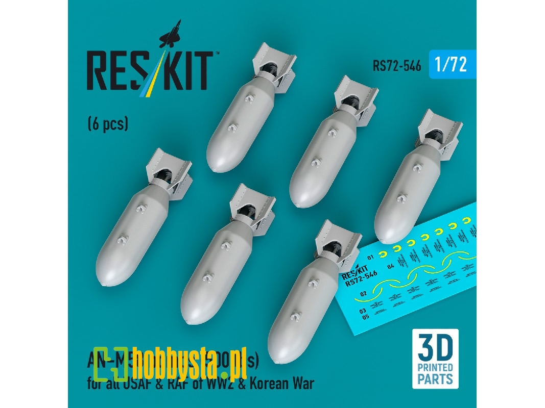 An-m58 Bombs (500 Lbs) For All Usaf & Raf Of Ww2 & Korean War (6pcs) (3d Printed) - zdjęcie 1 An-m58 Bombs (500 Lbs) For All Usaf & Raf Of Ww2 & Korean War (6pcs) (3d Printed) - zdjęcie 1