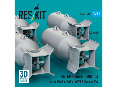 An-m58 Bombs (500 Lbs) For All Usaf & Raf Of Ww2 & Korean War (6pcs) (3d Printed) - zdjęcie 3