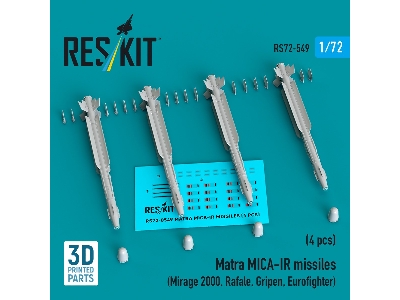 Matra Mica-ir Missilematra Mica-ir Missiles (4pcs) (Mirage 2000, Rafale, Gripen, Eurofighter) (3d Printed)s (4 Pcs) (Mirage 2000