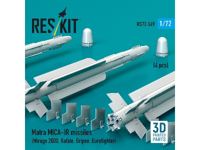 Matra Mica-ir Missilematra Mica-ir Missiles (4pcs) (Mirage 2000, Rafale, Gripen, Eurofighter) (3d Printed)s (4 Pcs) (Mirage 2000