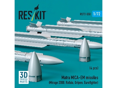 Matra Mica-em Missiles (4pcs) (Mirage 2000, Rafale, Gripen, Eurofighter) (3d Printed) - zdjęcie 2