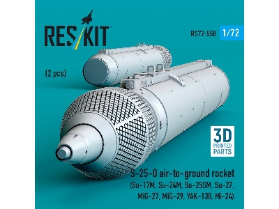 S-25-o Air-to-ground Rocket (2pcs) (Su-17m, Su-24m, Su-25sm, Su-27, Mig-27, Mig-29, Yak-130, Mi-24) (3d Printed) - zdjęcie 2