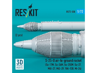 S-25-o Air-to-ground Rocket (2pcs) (Su-17m, Su-24m, Su-25sm, Su-27, Mig-27, Mig-29, Yak-130, Mi-24) (3d Printed) - zdjęcie 3