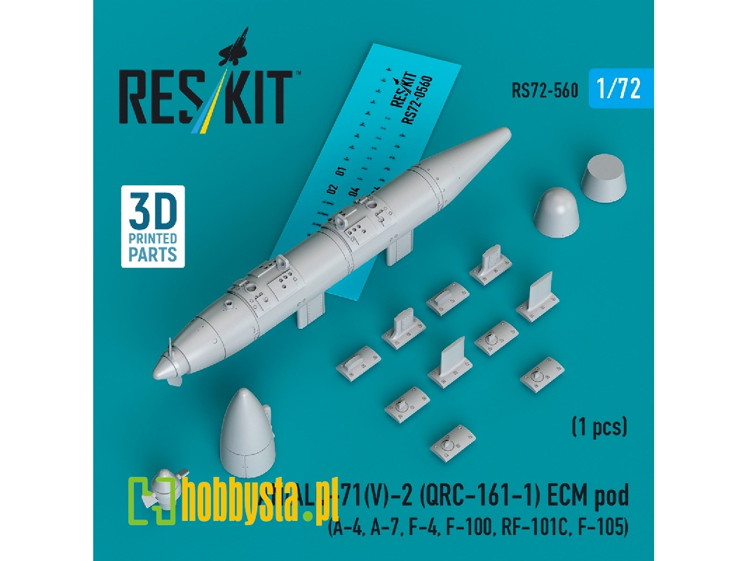 An/Alq-71(V)-2 (Qrc-161-1) Ecm Pod (1pc) (A-4, A-7, F-4, F-100, Rf-101c, F-105) (3d Printed) - zdjęcie 1 An/Alq-71(V)-2 (Qrc-161-1) Ecm Pod (1pc) (A-4, A-7, F-4, F-100, Rf-101c, F-105) (3d Printed) - zdjęcie 1