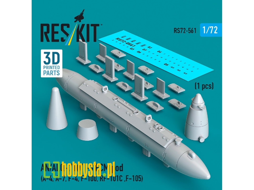 An/Alq-71(V)-3 Ecm Pod (A-4, A-7, F-4, F-100, Rf-101c, F-105) (1pc) (3d Printed) - zdjęcie 1 An/Alq-71(V)-3 Ecm Pod (A-4, A-7, F-4, F-100, Rf-101c, F-105) (1pc) (3d Printed) - zdjęcie 1