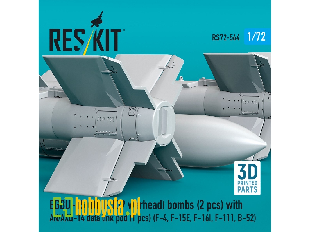 Egbu-15 (Blu-109 Warhead) Bombs (2pcs) With An/Axq-14 Data Link Pod (1pc) (F-4, F-15e, F-16i, F-111, B-52) (3d Printed) - zdjęc Egbu-15 (Blu-109 Warhead) Bombs (2pcs) With An/Axq-14 Data Link Pod (1pc) (F-4, F-15e, F-16i, F-111, B-52) (3d Printed) - zdjęc