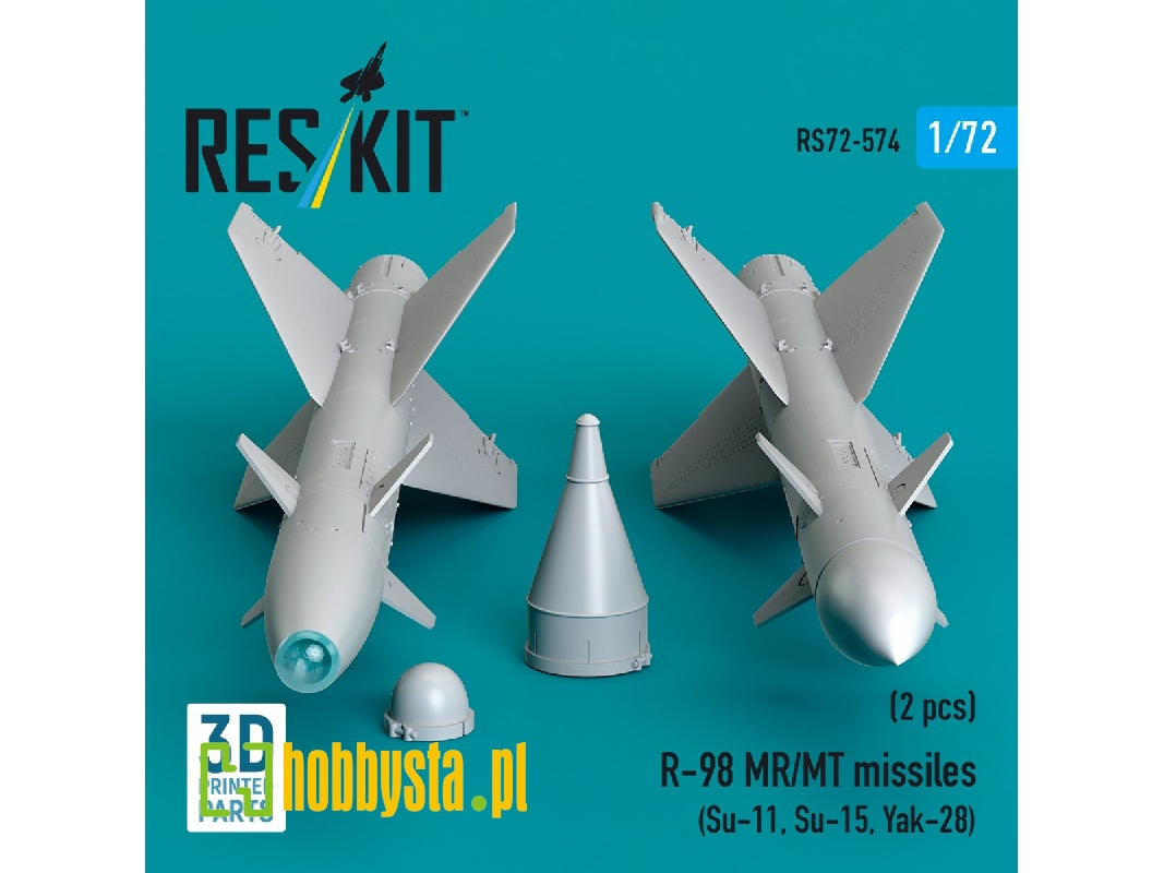 R-98 Mr/Mt Missiles (2pcs) (Su-11, Su-15, Yak-28) (3d Printed) - zdjęcie 1
