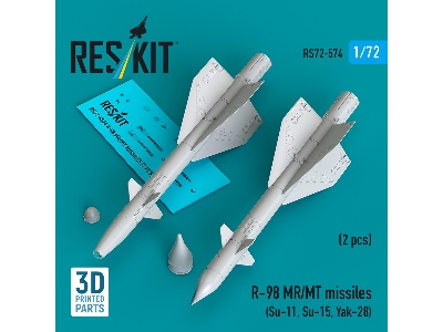 R-98 Mr/Mt Missiles (2pcs) (Su-11, Su-15, Yak-28) (3d Printed) - zdjęcie 3