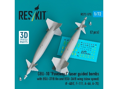 Gbu-10 'paveway I' Laser Guided Bombs With Bsu-37/B Fin And Bsu-3a/B Wing (Slow Speed) (2pcs) (F-4d/E, F-111, A-6a, A-7e) (3d Pr
