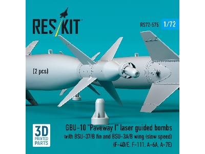 Gbu-10 'paveway I' Laser Guided Bombs With Bsu-37/B Fin And Bsu-3a/B Wing (Slow Speed) (2pcs) (F-4d/E, F-111, A-6a, A-7e) (3d Pr
