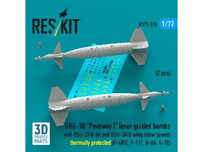 Gbu-10 'paveway I' Laser Guided Bombs With Bsu-37/B Fin And Bsu-3a/B Wing (Slow Speed) Thermally Protected (2pcs) (F-4d/E, F-111