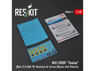 Mig-25rbt 'foxbat' (Blue 73 & Red 19) Ukrainian Air Forces (Decals With Stencils) - zdjęcie 1