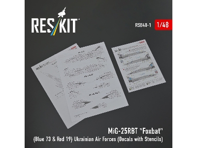 Mig-25rbt 'foxbat' (Blue 73 & Red 19) Ukrainian Air Forces (Decals With Stencils) - zdjęcie 2