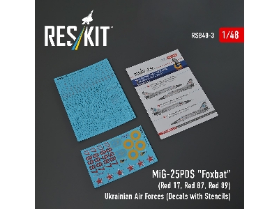 Mig-25pds 'foxbat' (Red 17, Red 87, Red 89) Ukrainian Air Forces (Decals With Stencils) - zdjęcie 1